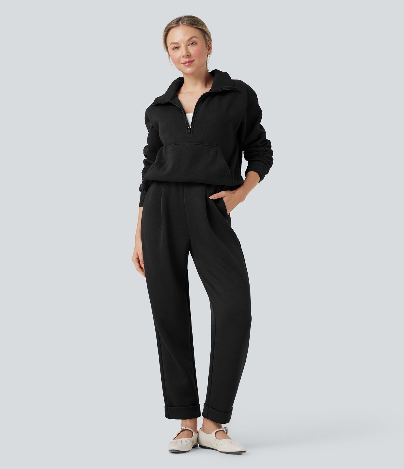 Pantalon décontracté SpacerTek™ taille haute, coupe fuselée avec poches