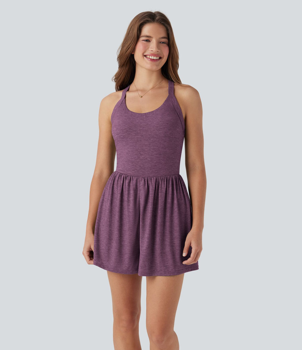 Combi-short 2-en-1 avec coussinets et poches - Édition Easy Peasy