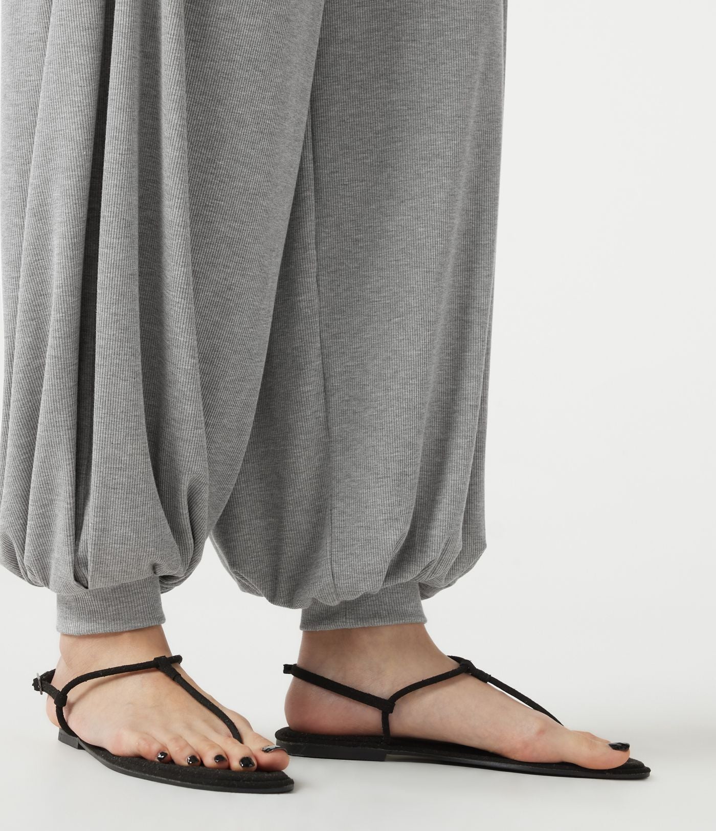 Jogging décontracté côtelé ventre plat, taille haute, très extensible, à poches
