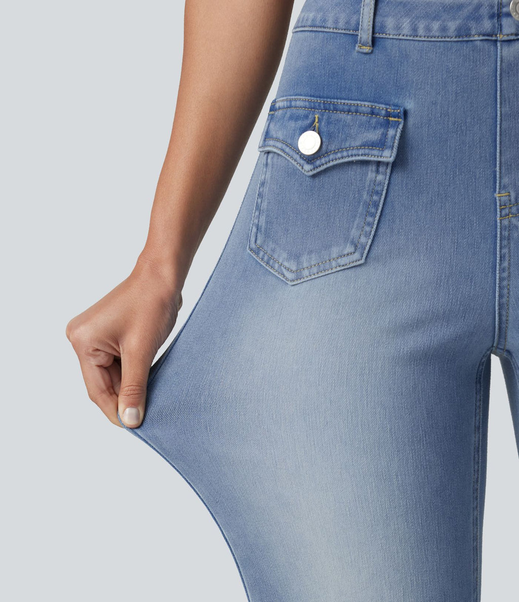 Jean évasé Halara Flex™ décontracté, taille moyenne, à poches