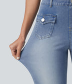 Jean évasé Halara Flex™ décontracté, taille moyenne, à poches