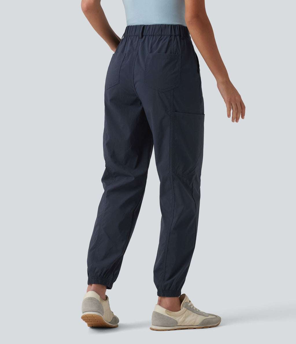 Jogging cargo casual taille mi-haute avec poches