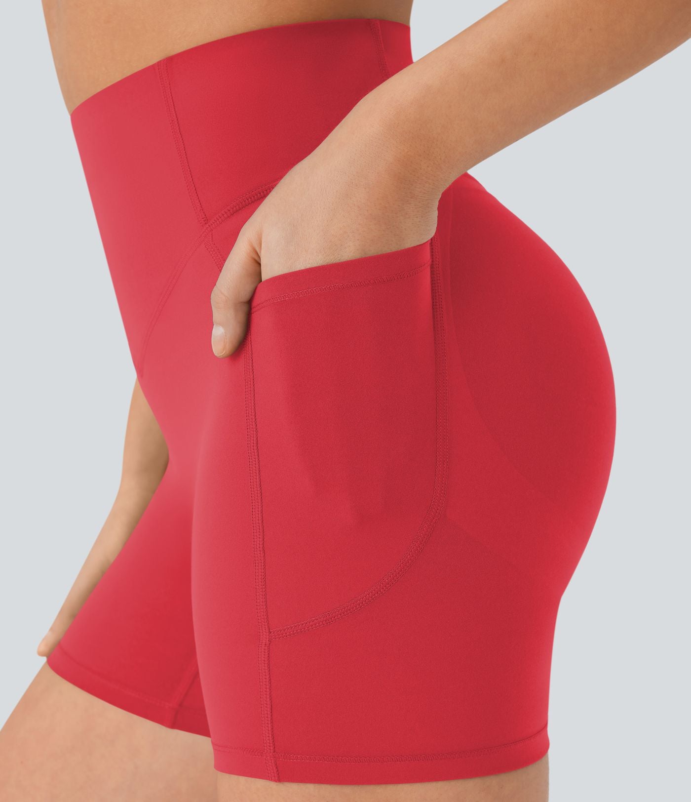 Short cycliste 12,5 cm d'entraînement gainant galbant taille haute avec effet scrunch et poches Halara UltraSculpt™