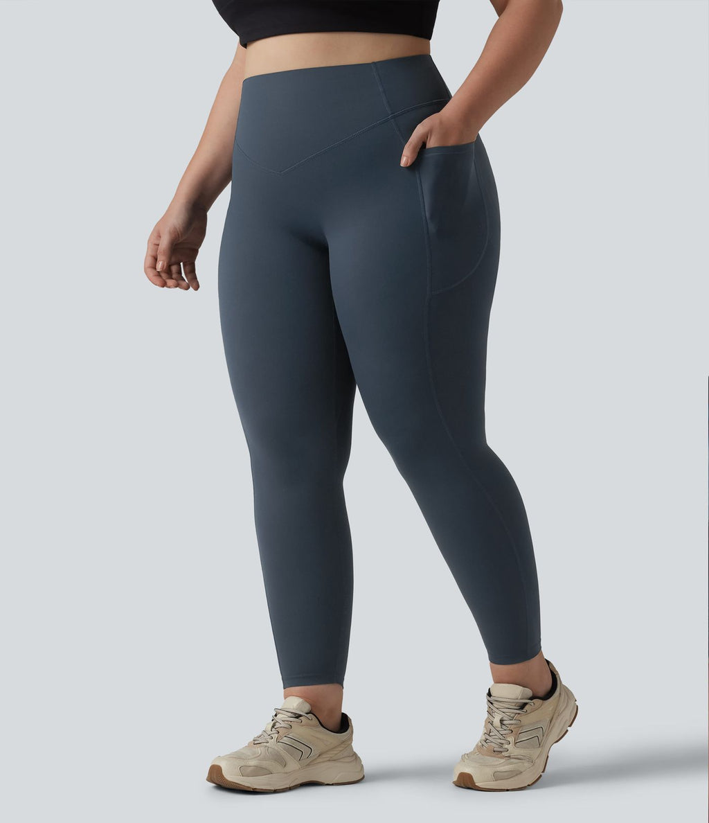 Legging d'entraînement gainant galbant taille haute grande taille avec effet scrunch et poches Halara UltraSculpt™