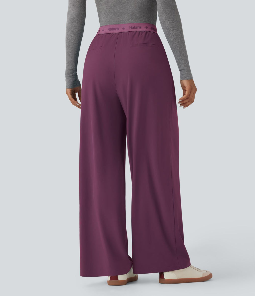 Pantalon de costume Breezeful™ à taille haute, jambes larges, poches latérales et séchage rapide