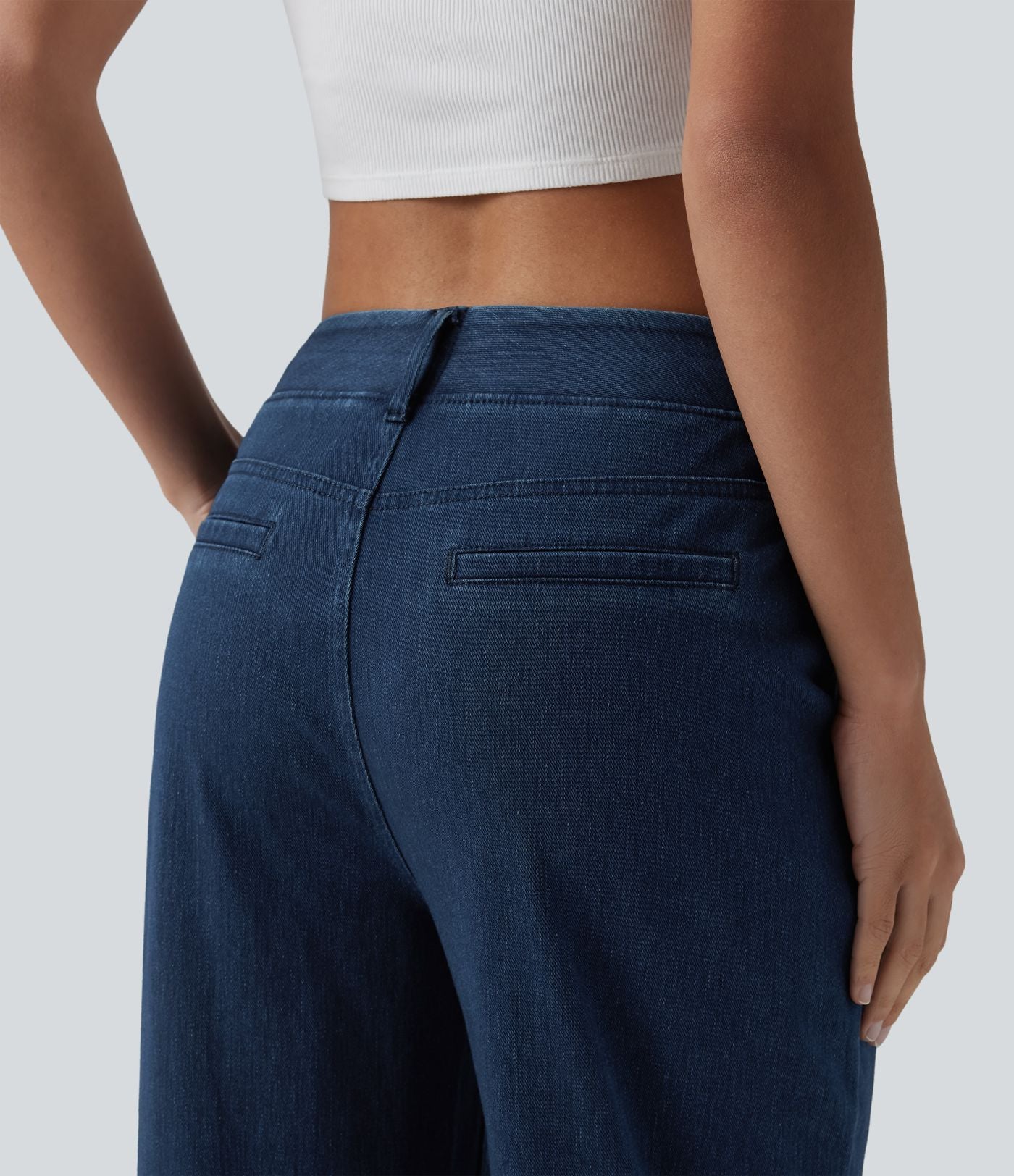 Jean Halara Flex™ taille haute coupe droite décontracté avec poches