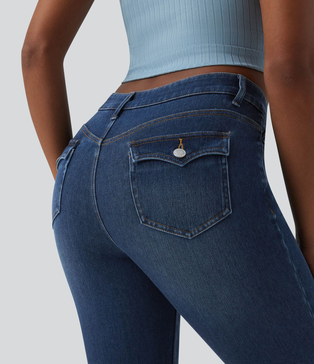 Jean skinny 7/8 décontracté taille basse Halara Flex™ avec poches
