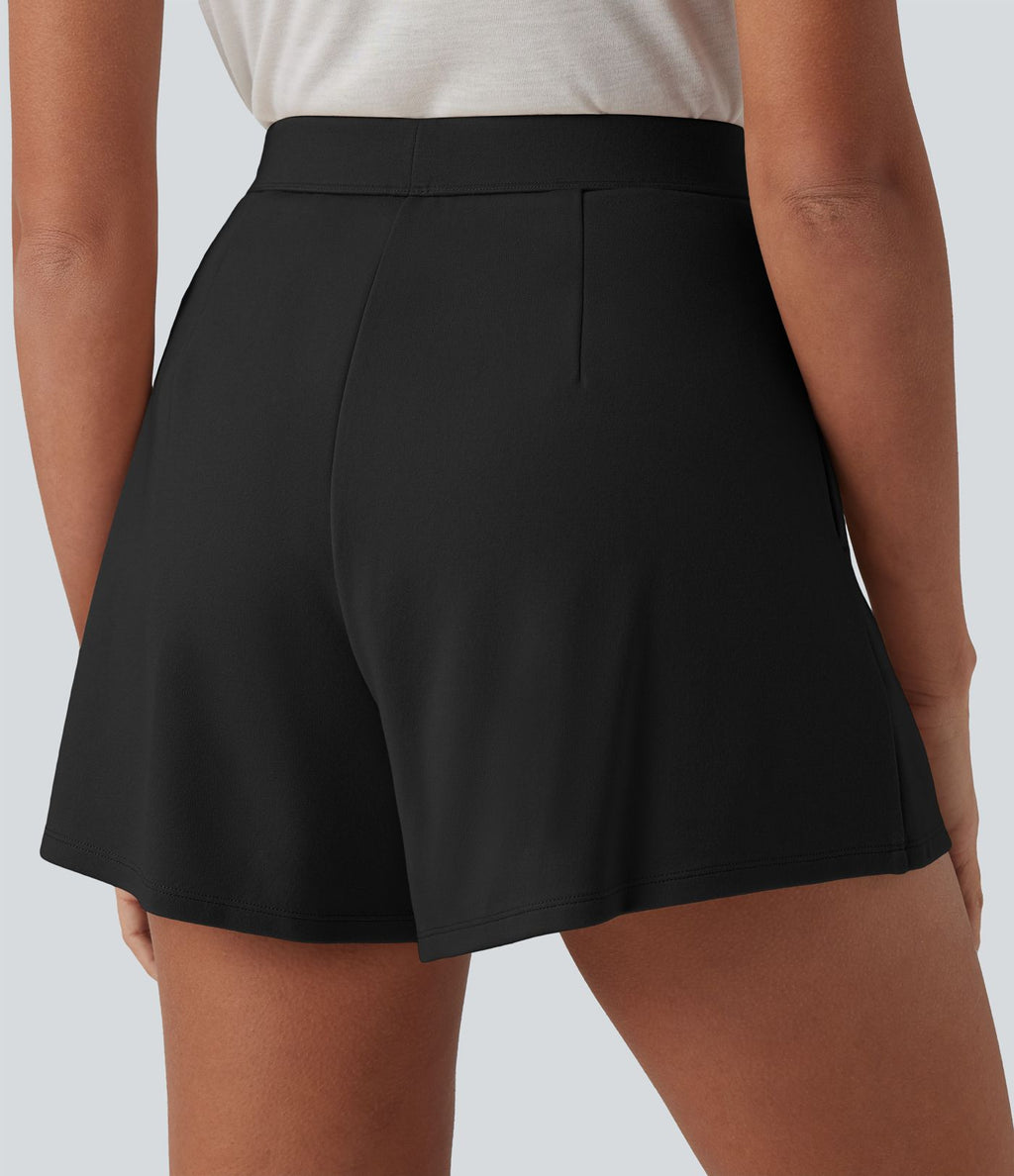 Short tailleur taille haute avec poches