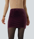 Jupe moulante mini taille haute 2-en-1 en velours