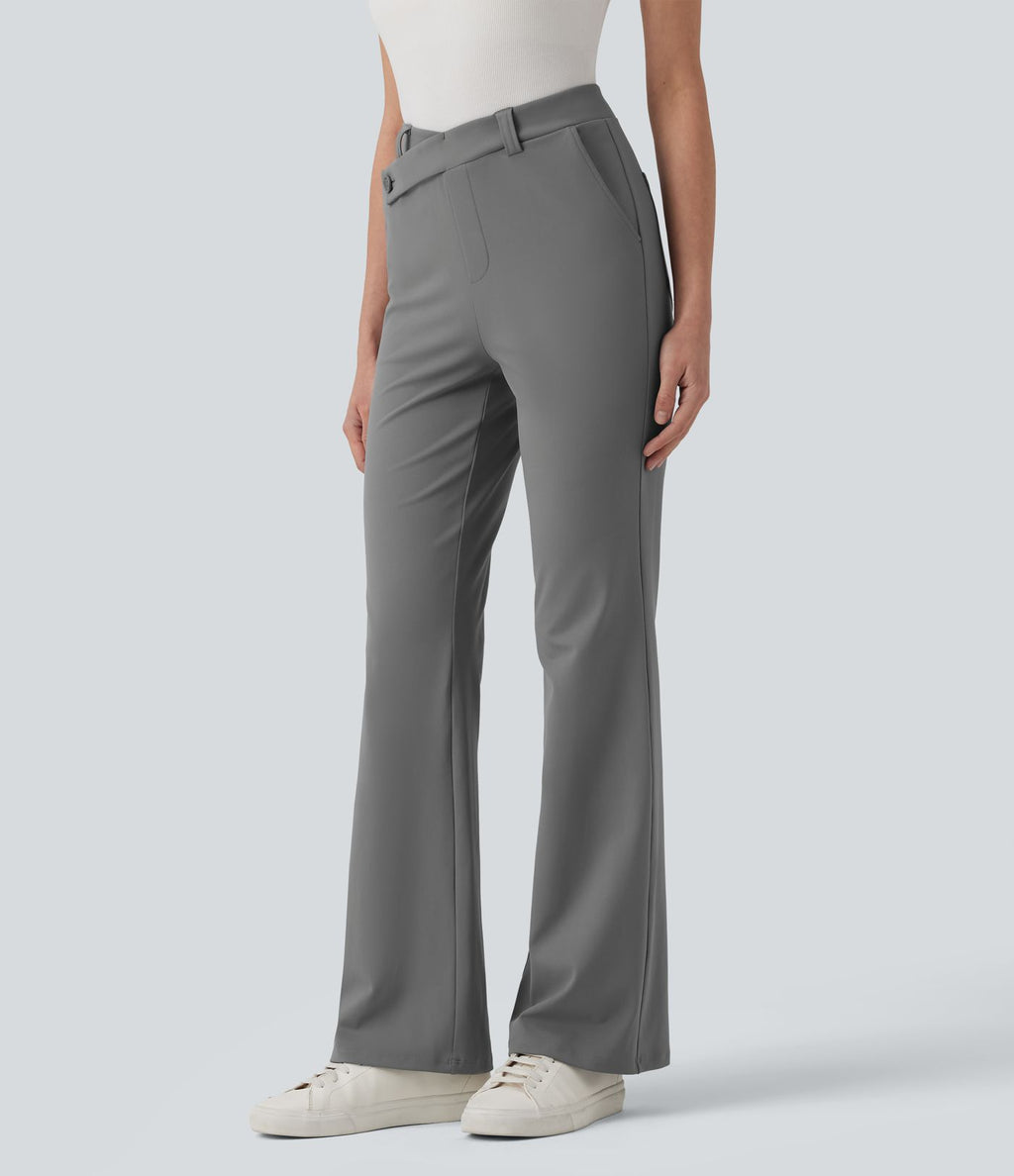 Pantalon tailleur Halara Flex™ évasé asymétrique taille haute avec poches