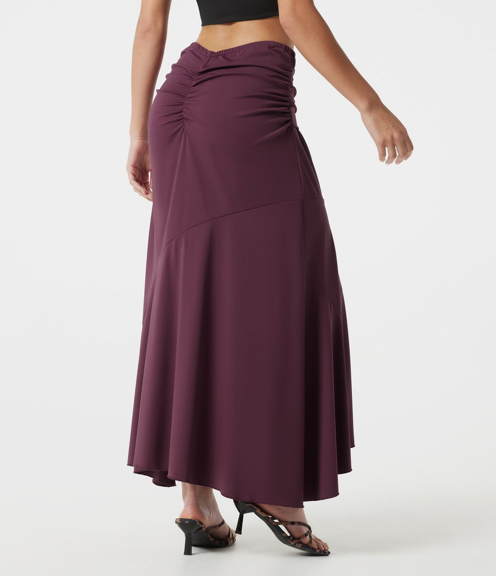 Jupe de soirée maxi taille mi-haute froncée coupe sirène