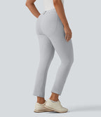 Pantalon de golf slim taille mi-haute séchage rapide avec poche pour tee, UPF 40+