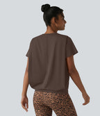 Haut de sport col rond manches courtes effet frais InstantCool avec fronces, protection solaire UPF50+