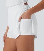 Combi-short running 2-en-1 dos nu réfléchissant séchage rapide avec poches latérales - Édition Easy Peasy - UPF50+