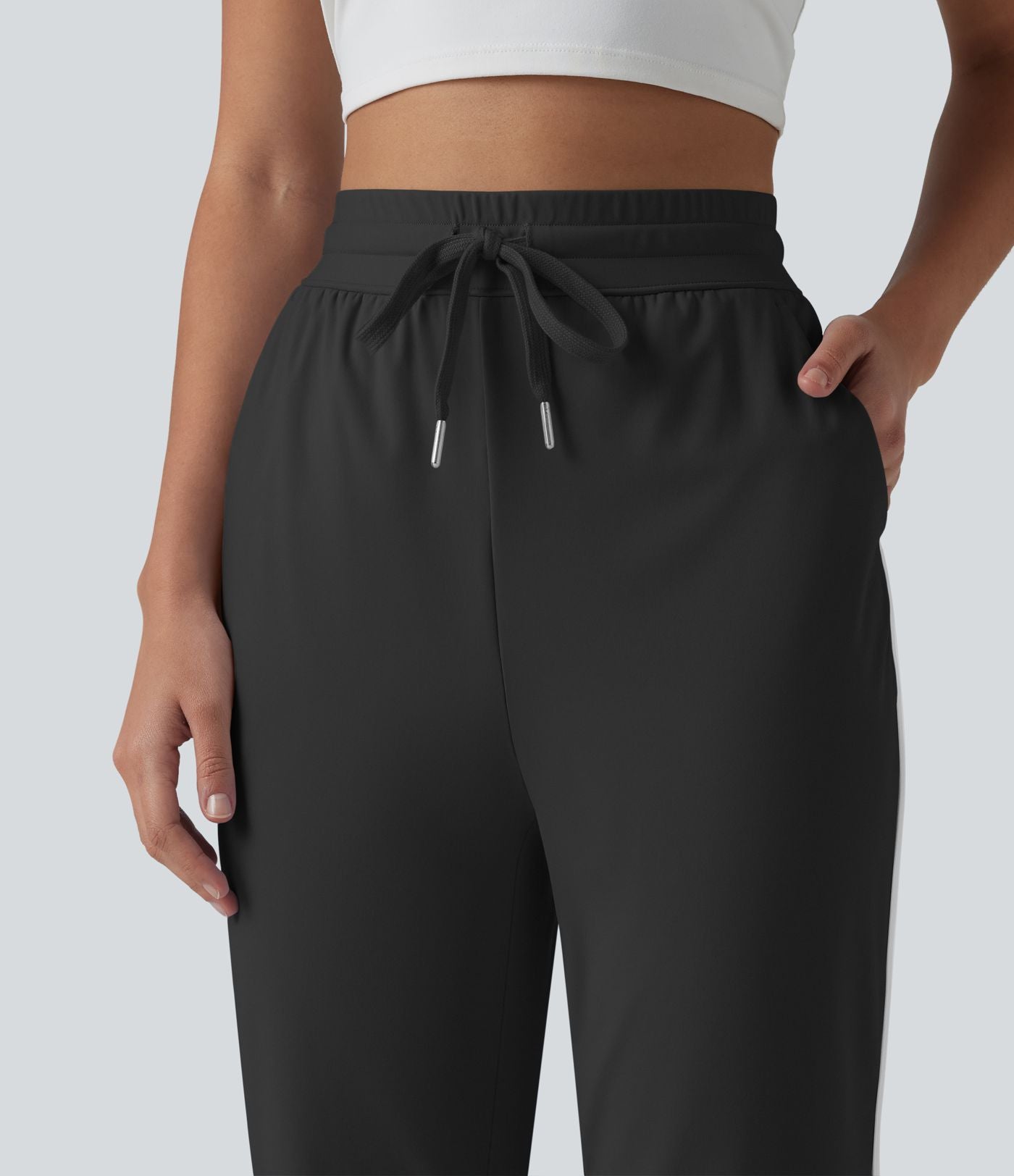 Pantalon de yoga fuselé SoftlyZero™ Airy taille haute effet frais InstantCool avec cordon de serrage, bords contrastants, ourlet arrondi et poches, protection solaire UPF50+