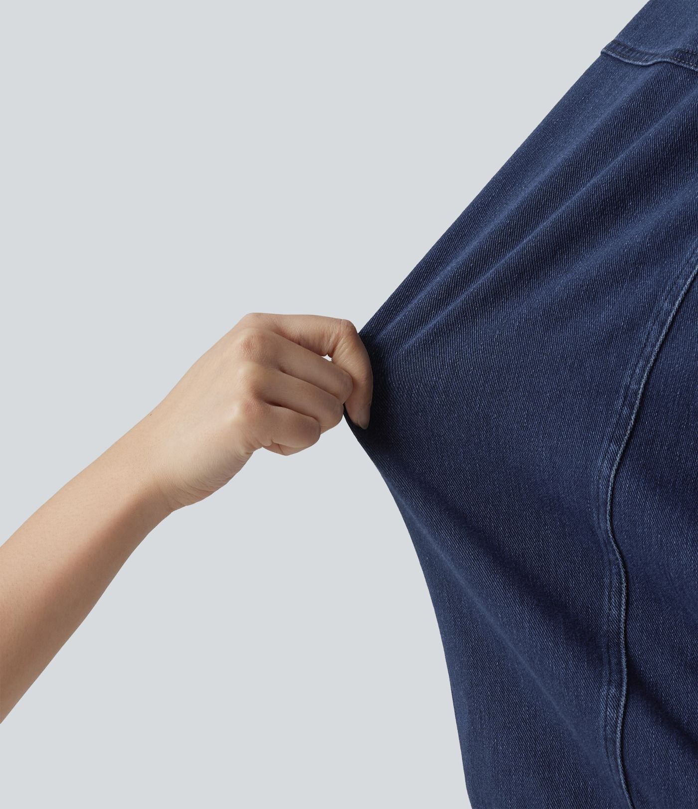 Halara Flex™ Veste décontractée en jean col rond manches longues avec poches