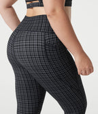 Legging de yoga grande taille Halara UltraSculpt™ taille haute à carreaux avec cordon ajustable et poches
