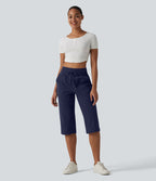 Pantalon décontracté corsaire droit taille mi-haute effet frais InstantCool à séchage rapide, cordon de serrage et poches, protection solaire UPF40+