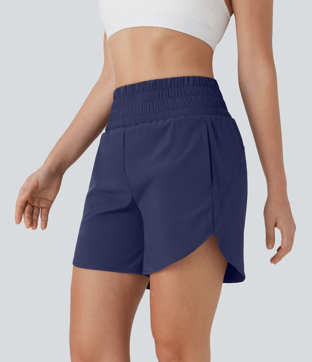 Short de course 2-en-1 Breezeful™ taille haute, poches multiples, ourlet arrondi, séchage rapide 12,5 cm - Longueur prolongée
