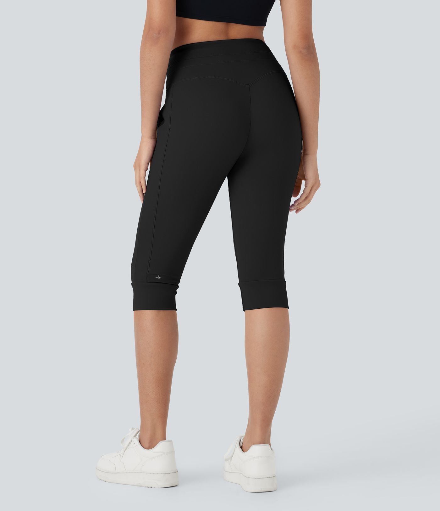 Pantalon corsaire jogging de yoga Softlyzero™ moelleux, taille haute à cordon avec poches latérales