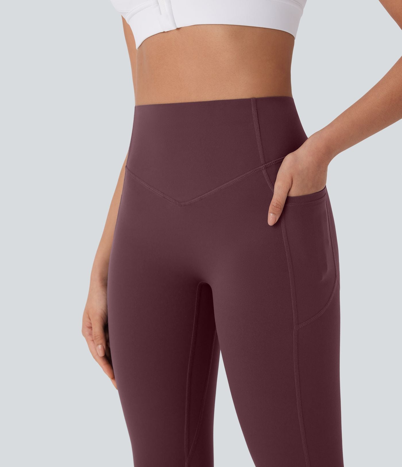 Legging de yoga gainant galbant taille haute avec fronces et poches Halara UltraSculpt™
