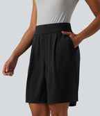 Short tailleur taille haute avec poches