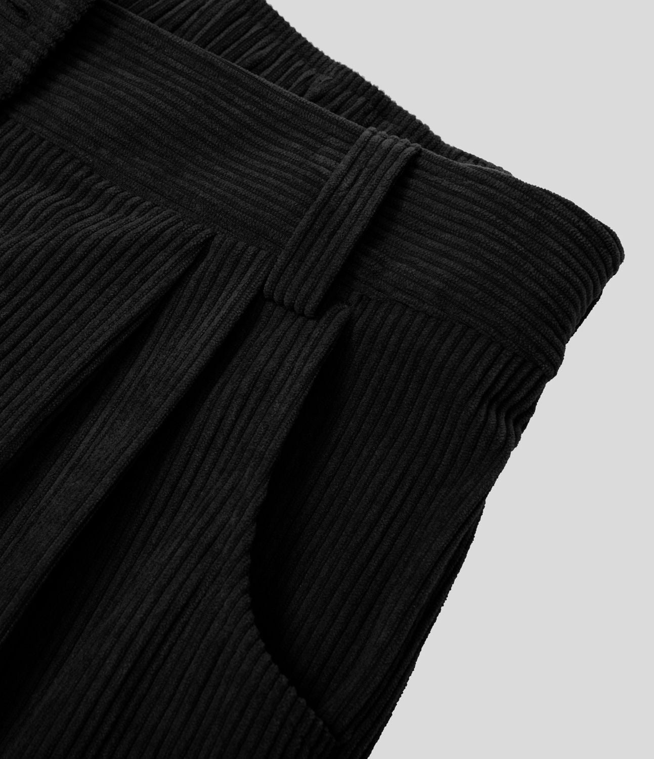 Pantalon en velours côtelé décontracté taille moyenne avec poches latérales