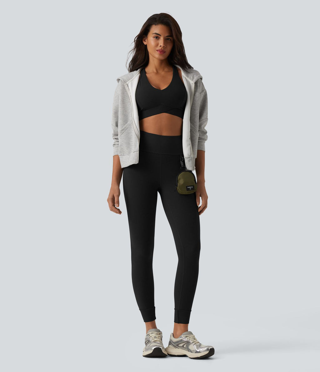 Legging 7/8 Halara UltraSculpt™ randonnée taille haute avec boucle en D et poche zippée