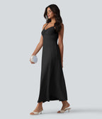 Robe midi à bretelles col V