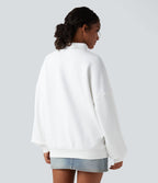 Sweatshirt casual col montant coupe décontractée avec poches