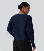 Pull décontracté col bateau manches chauve-souris