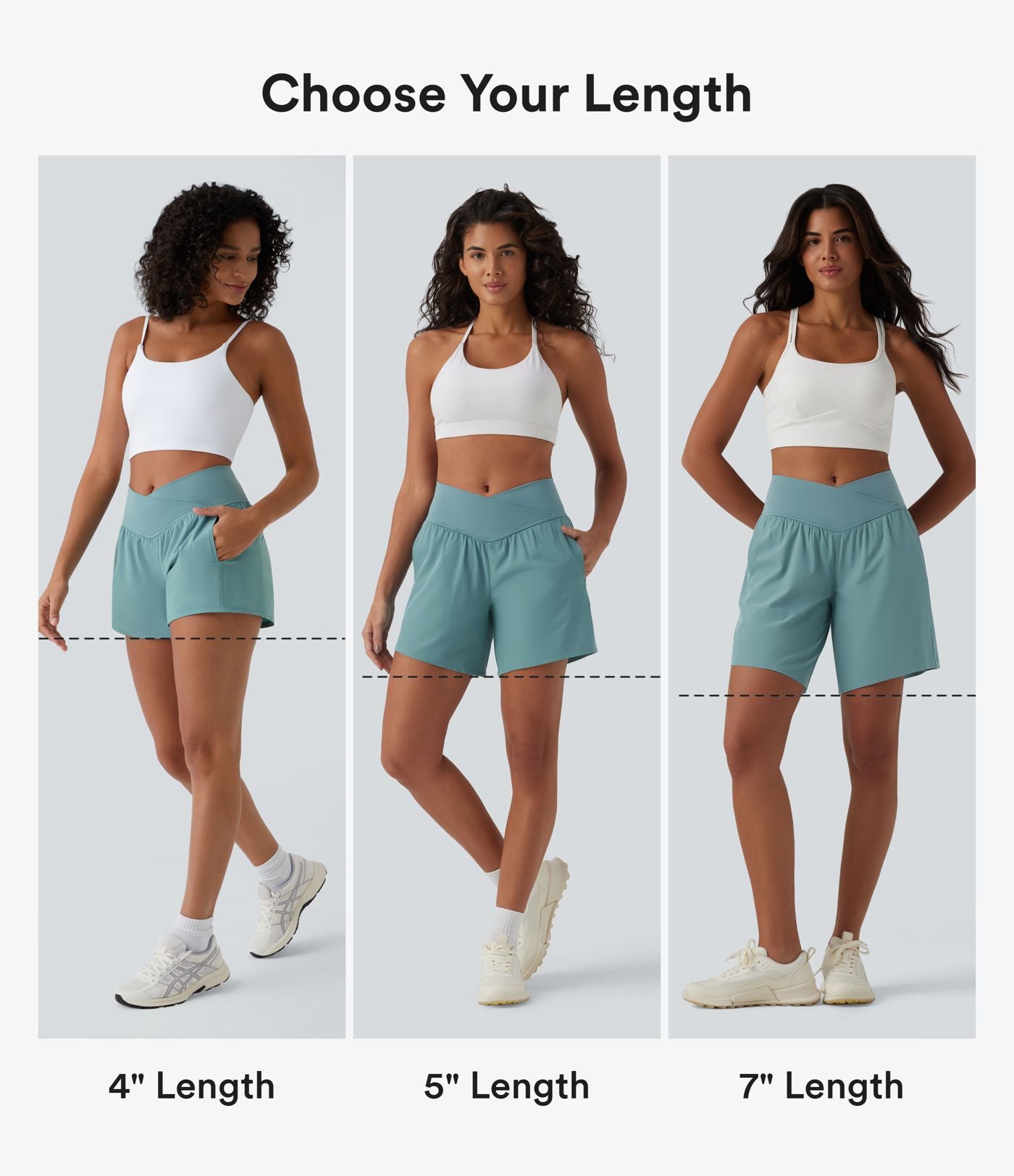 Short de yoga Breezeful™ 2-en-1 à séchage rapide taille haute croisée 17,5 cm avec poches