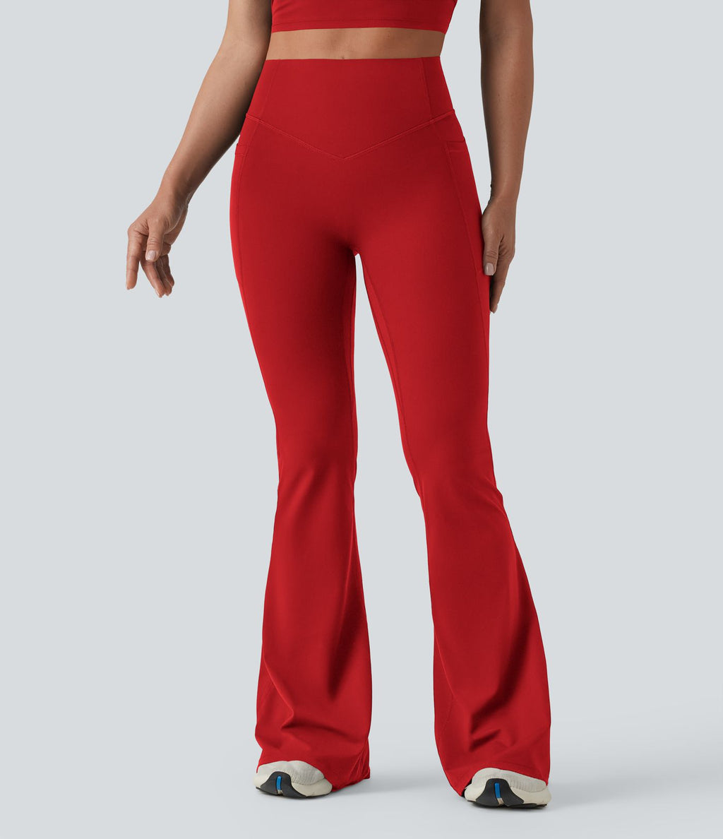 Halara UltraSculpt™ Legging yoga évasé gainant push-up taille haute à fronces avec poches