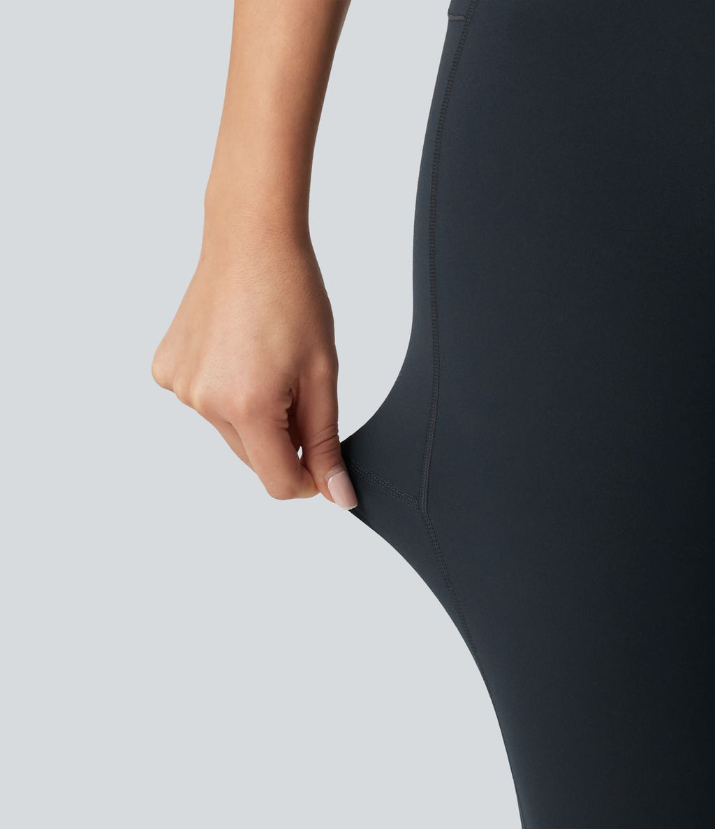 Halara UltraSculpt™ Legging bootcut de yoga taille haute en V avec dentelle contrastée et poches