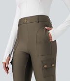 Legging 7/8 brillant taille haute avec poches
