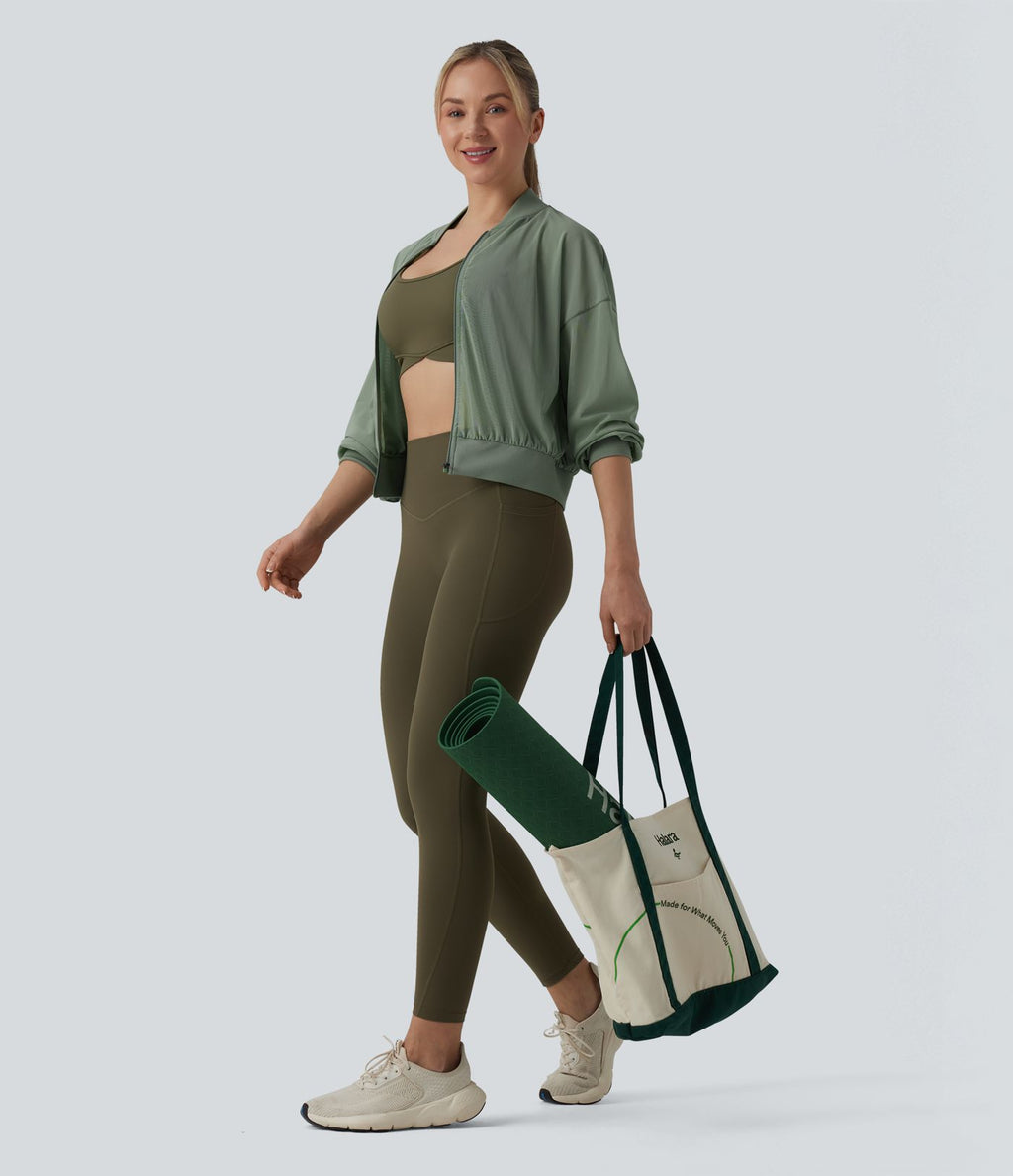 Veste bomber yoga mesh manches longues