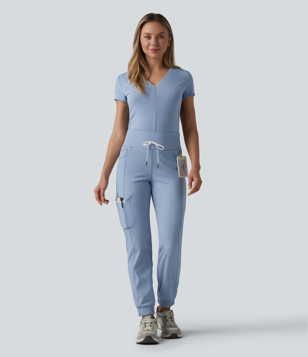 Jogging cargo décontracté SoftlyZero™ Airy à taille mi-haute, cordon de serrage, à effet frais InstantCool, avec poches