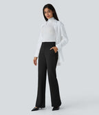 Pantalon tailleur ajusté zippé taille haute Halara Flex™ avec poches