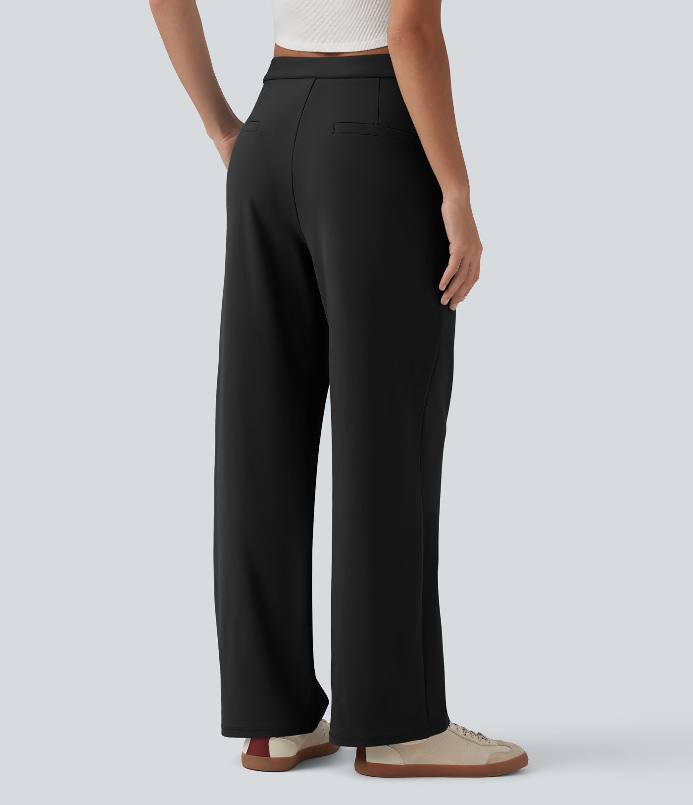 Halara Flex™ DayStretch Pantalon tailleur asymétrique jambe droite taille mi-haute avec poches