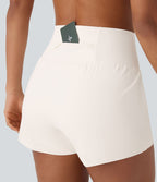 Short 7,5cm Yoga 2 en 1 Super Taille Haute Poches Arrière Poches Cachées Latérales