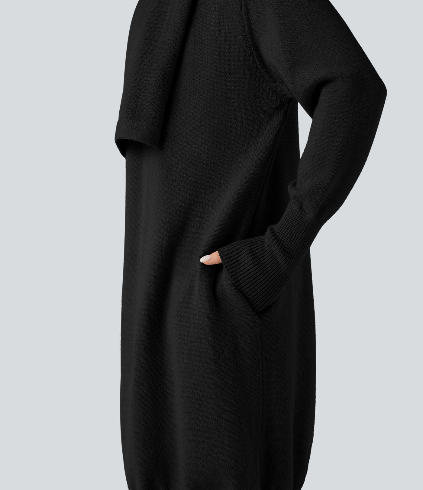 Cardigan long col tailleur manches longues avec poches