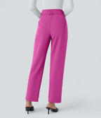 Pantalon tailleur Halara Flex™ fuselé uni, taille haute, avec poches
