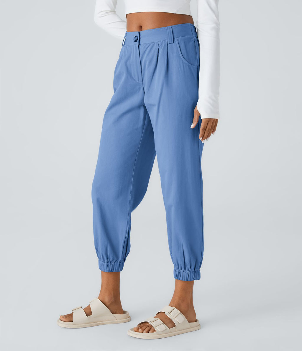 Joggings décontractés à taille mi-haute avec poches