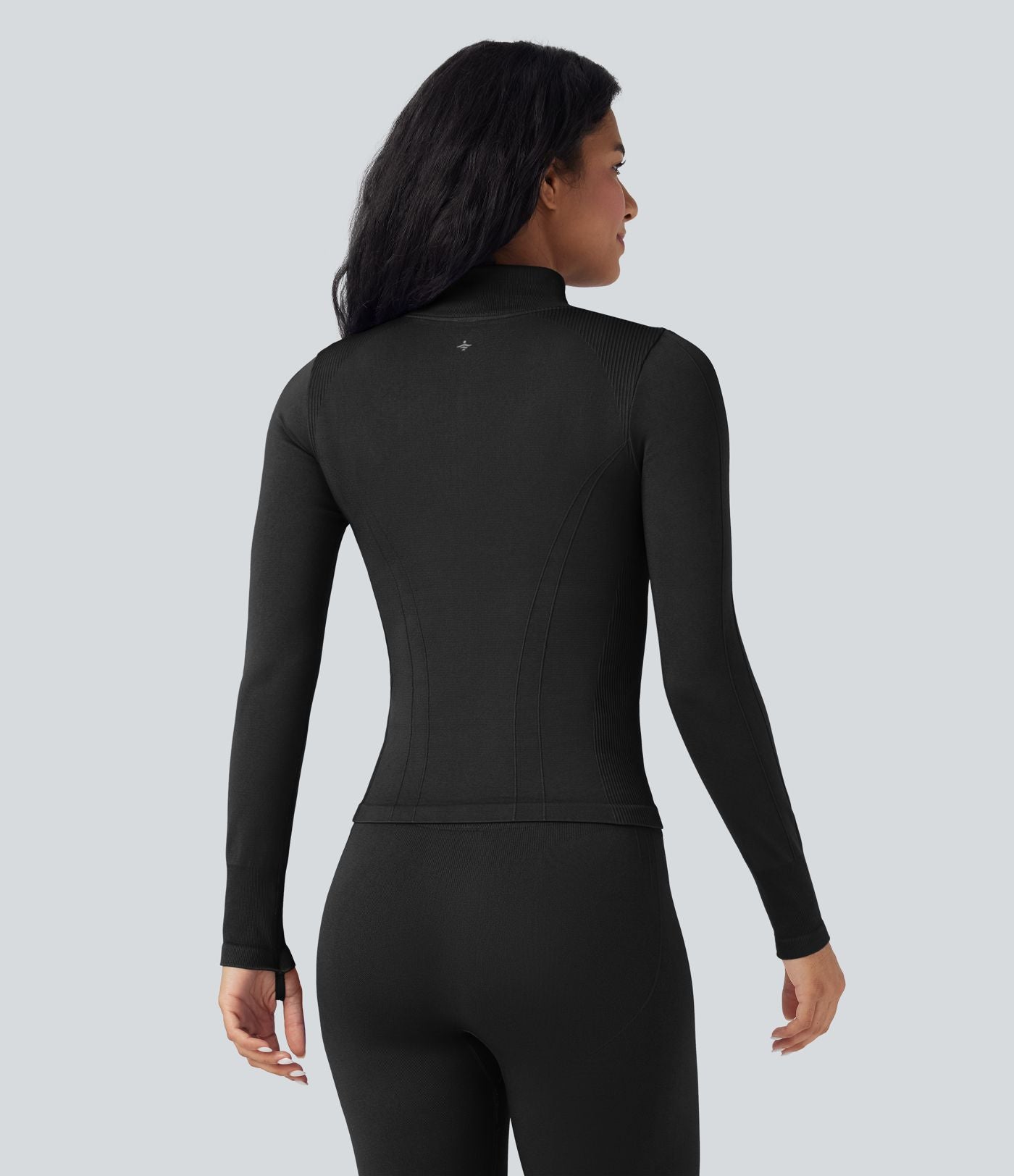 Veste yoga col montant à manches longues avec passants pouces sans couture OneForm Seamless Flow