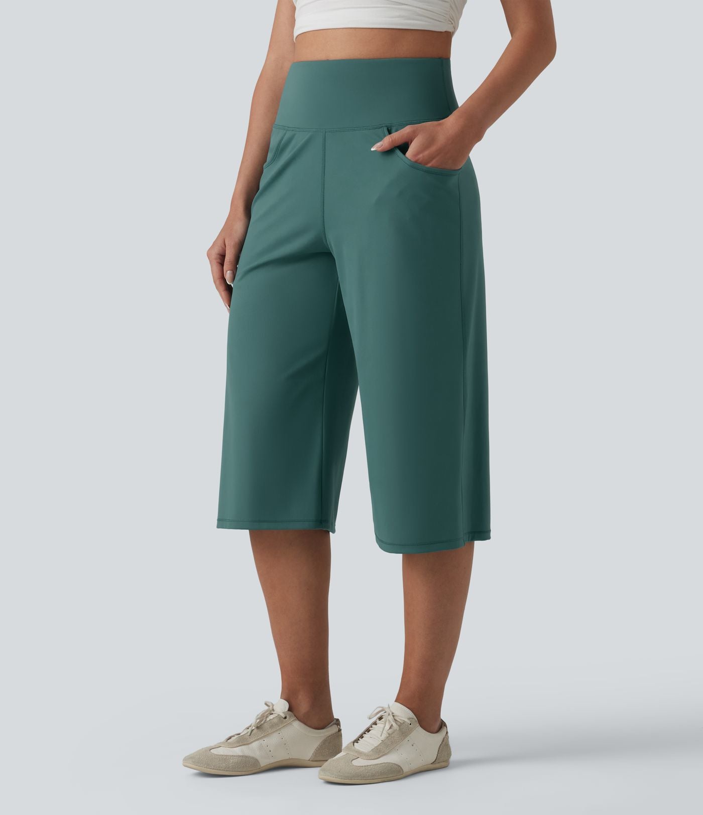 Pantalon corsaire ample SoftlyZero™ Airy effet frais InstantCool taille haute gainant avec poches