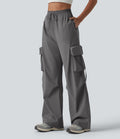 Pantalon cargo droit de sport taille haute effet frais InstantCool à séchage rapide, cordon de serrage et poches, protection solaire UPF40+
