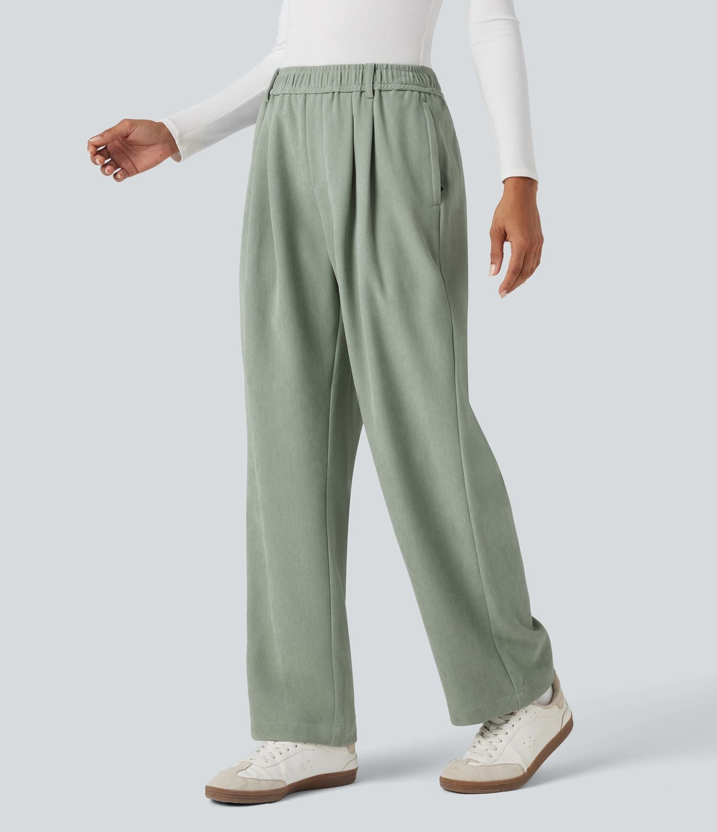 Pantalon taille mi-haute avec poches