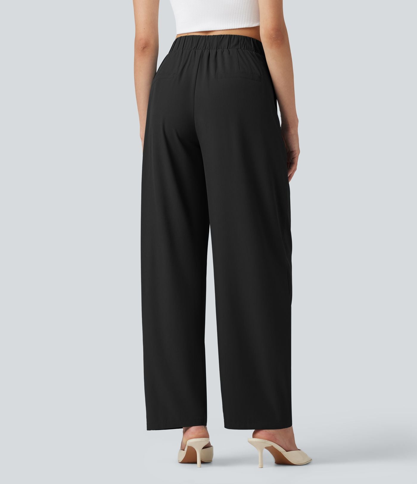Breezeful™ Pantalon tailleur séchage rapide taille mi-haute coupe tonneau asymétrique avec poches