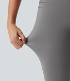 Pantalon de golf flare taille haute froncé avec poches et porte-tees