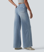Halara Flex™ Jean large décontracté taille haute gainant avec poches